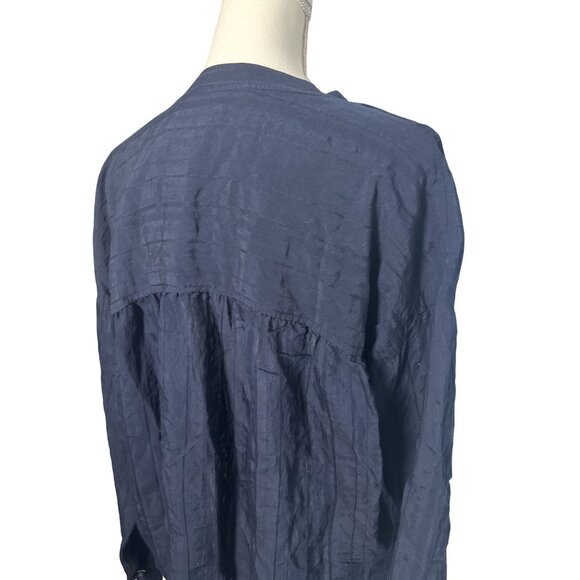 VINCE Womens Navy Blue Peasant Top Size Large - Picture 7 of 8